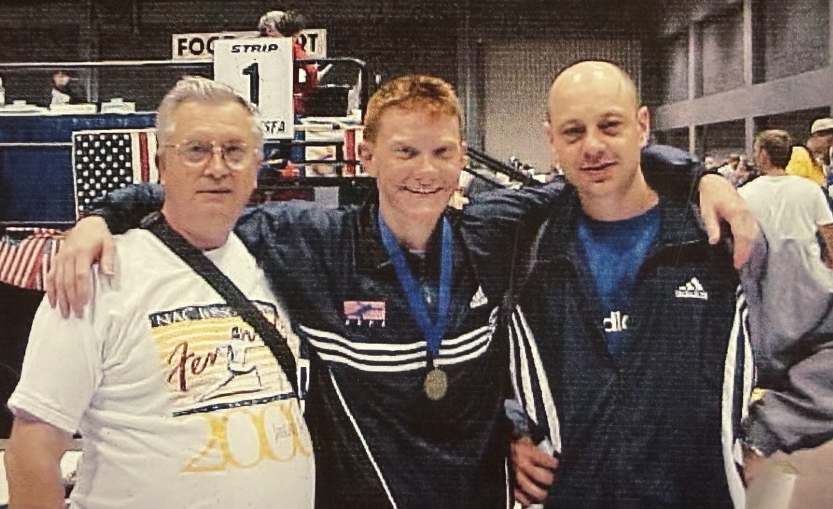 Father Calhoun, Derek Snyder, and Misha Itkin at the 2000 Summer Nationals